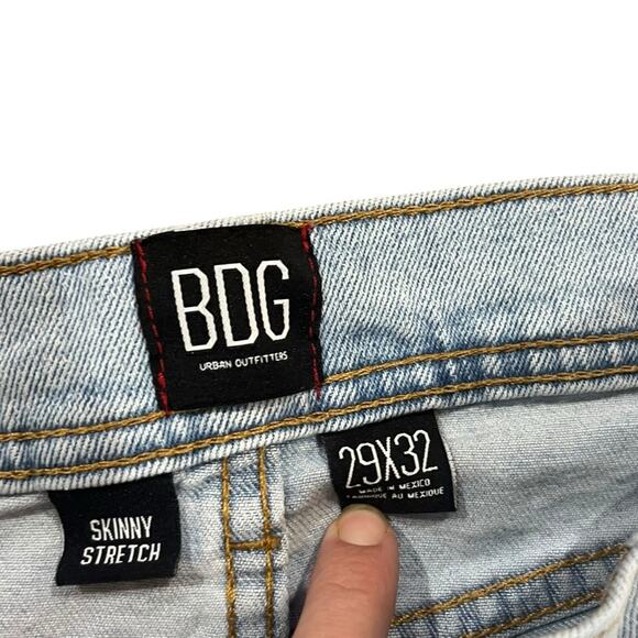 Urban Outfitters BDG Womens Skinny Jeans 29/32 Stretch Light Wash Freyed Hem - Picture 4 of 8